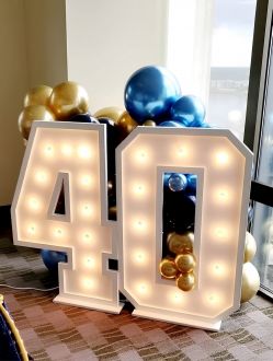Steel Marquee Letter Number 40 Large Party Decor High-End Custom Zinc Metal Marquee Light Marquee Sign