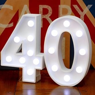 Steel Marquee Letter Number 40 White Modern Font High-End Custom Zinc Metal Marquee Light Marquee Sign