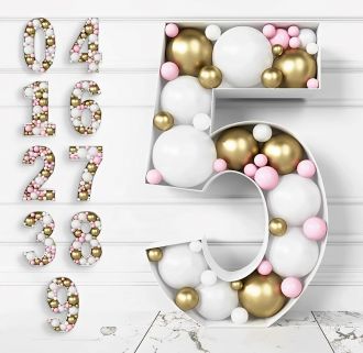Steel Marquee Letter Number 5 Balloon Pink Golden White High-End Custom Zinc Metal Marquee Light Marquee Sign