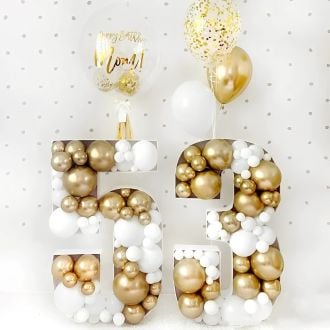 Steel Marquee Letter Number 53 Fifty-Three Gold White Balloon High-End Custom Zinc Metal Marquee Light Marquee Sign