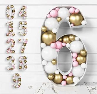 Steel Marquee Letter Number 6 Balloon Pink Golden White High-End Custom Zinc Metal Marquee Light Marquee Sign