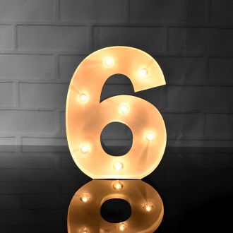 Steel Marquee Letter Number 6 Room Decor Warm White High-End Custom Zinc Metal Marquee Light Marquee Sign