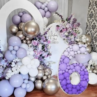Steel Marquee Letter Number 6 Six Purple Birthday Balloon High-End Custom Zinc Metal Marquee Light Marquee Sign