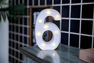 Steel Marquee Letter Number 6 Six White Home Decor High-End Custom Zinc Metal Marquee Light Marquee Sign