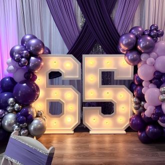 Steel Marquee Letter Number 65 Large Birthday High-End Custom Zinc Metal Marquee Light Marquee Sign