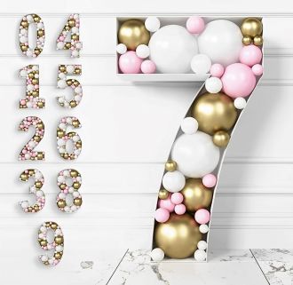 Steel Marquee Letter Number 7 Balloon Pink Golden White High-End Custom Zinc Metal Marquee Light Marquee Sign