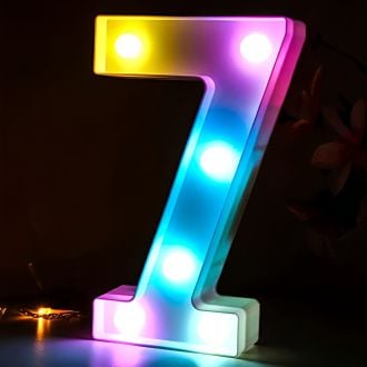 Steel Marquee Letter Number 7 Colorful Home Decor High-End Custom Zinc Metal Marquee Light Marquee Sign