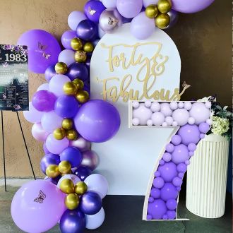 Steel Marquee Letter Number 7 Seven Purple Balloon High-End Custom Zinc Metal Marquee Light Marquee Sign