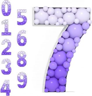 Steel Marquee Letter Number 7 Seven Purple Birthday Balloon High-End Custom Zinc Metal Marquee Light Marquee Sign