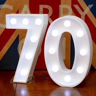 Steel Marquee Letter Number 70 White High-End Custom Zinc Metal Marquee Light Marquee Sign