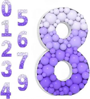 Steel Marquee Letter Number 8 Eight Purple Balloon High-End Custom Zinc Metal Marquee Light Marquee Sign