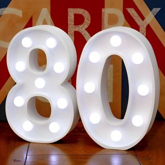 Steel Marquee Letter Number 80 White High-End Custom Zinc Metal Marquee Light Marquee Sign
