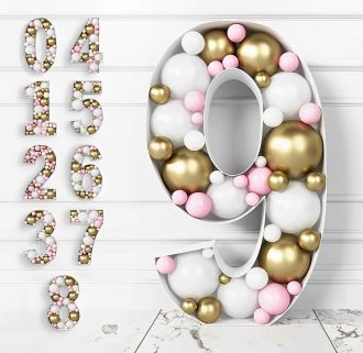 Steel Marquee Letter Number 9 Balloon Pink Golden White High-End Custom Zinc Metal Marquee Light Marquee Sign