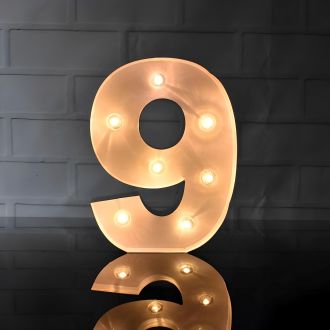 Steel Marquee Letter Number 9 Room Decor Warm White High-End Custom Zinc Metal Marquee Light Marquee Sign