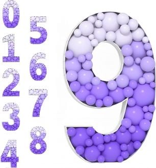 Steel Marquee Letter Number 9 Nine Purple Balloon High-End Custom Zinc Metal Marquee Light Marquee Sign
