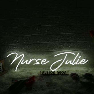 Nurse Julie White Neon Sign