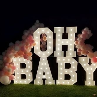 Steel Marquee Letter OH BABY Party Decor High-End Custom Zinc Metal Marquee Light Marquee Sign