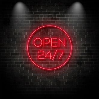 Open 247 Neon Sign
