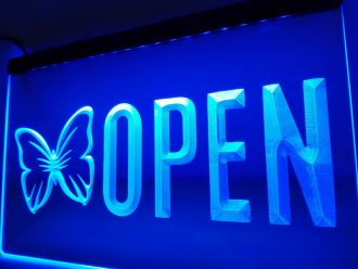 OPEN Beauty Salon Butterfly Nail LED Neon Sign