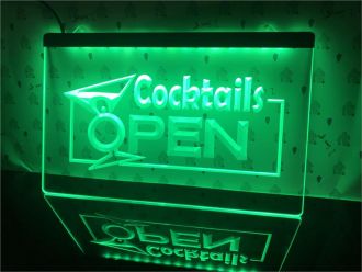 Open Cocktails Wine Bar Pub Club V1 LED Neon Sign