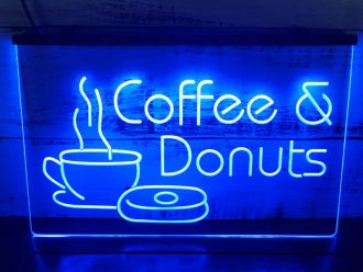 Open Coffee and Donuts LED Neon Sign