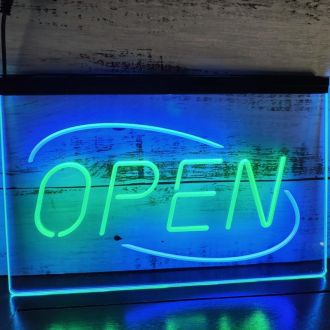 OPEN Dual LED Neon Sign