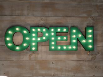 Steel Marquee Letter Open Green High-End Custom Zinc Metal Marquee Light Marquee Sign