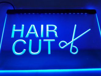 OPEN Hair Cut Barber LED Neon Sign