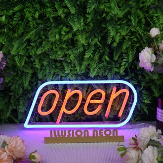 Open Red Neon Sign
