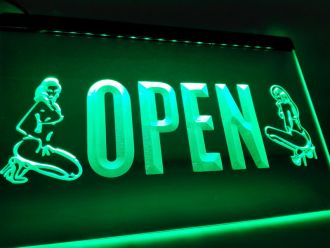 OPEN Sex Exotic Dancer Bar LED Neon Sign