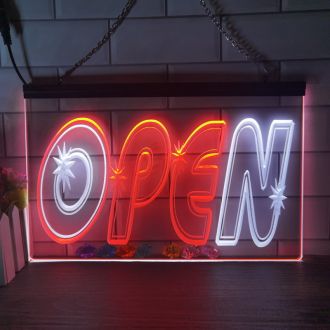 OPEN Star Dual LED Neon Sign