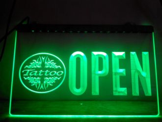 OPEN Tattoo Art Body Bar LED Neon Sign