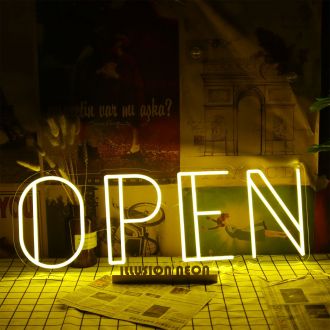 Open Yellow Neon LED Sign