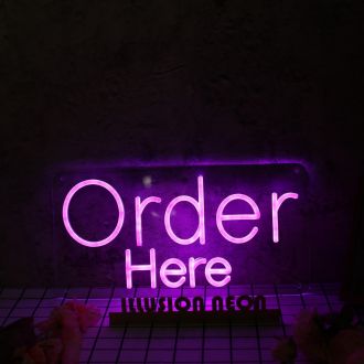 Order Here Purple Neon Sign