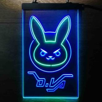 Overwatch Dva Bunny Dual LED Neon Sign