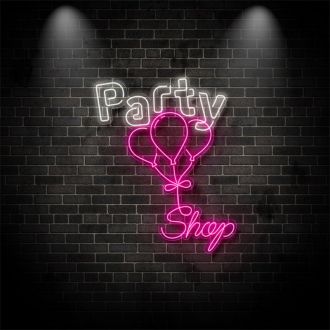 Party Shop With Balloons V2 Neon Sign