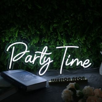 Party Time White Neon Sign