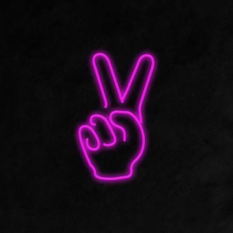 Peace Fingers Neon Sign