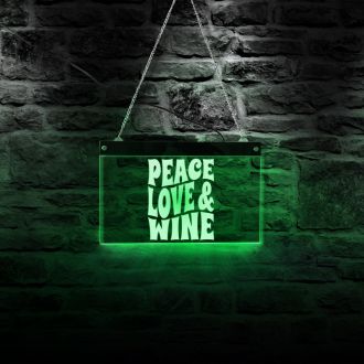 Peace Love and Wine LED Neon Sign