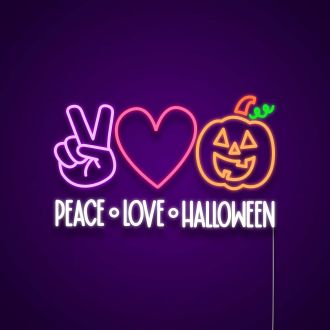 Peace Love Halloween Neon Sign