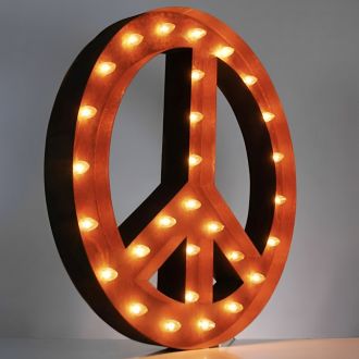 Steel Marquee Letter Peace Sign Vintage High-End Custom Zinc Metal Marquee Light Marquee Sign