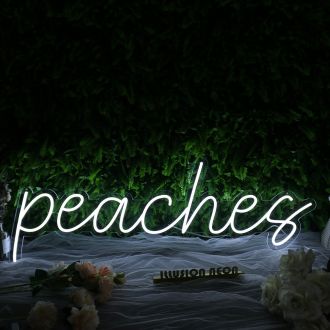 Peaches White Custom Neon Sign