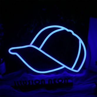 Peaked Cap Blue Neon LED Sign