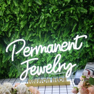 Permanent Jewelry White Neon Sign