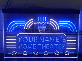 Personalized Your Name Home Theater Cinema Dual LED Neon Sign