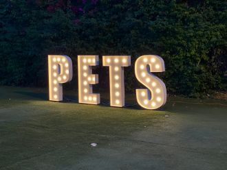 PETS Warm White Party Decor Pet Clinic Commercial Ad Marquee Light