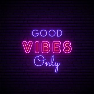 Pink and Purple Good Vibes Only Neon Sign