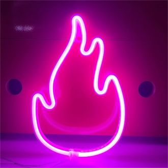 Pink Flame LED Neon Sign