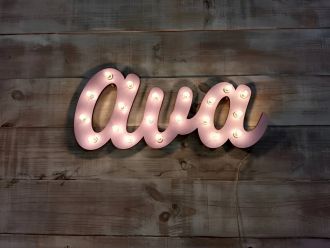 Steel Marquee Letter Pink Name Ava High-End Custom Zinc Metal Marquee Light Marquee Sign