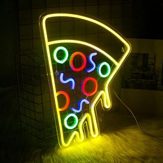 Pizza Neon Sign Led Signs Wall Decor For Kitchen Restaurant Bar Party Decoration